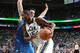 SALT LAKE CITY, UT - OCTOBER 30: Derrick Favors #15 of the Utah Jazz drives to the basket against the Oklahoma City Thunder at EnergySolutions Arena on October 30, 2013 in Salt Lake City, Utah. NOTE TO USER: User expressly acknowledges and agrees that, by downloading and or using this Photograph, User is consenting to the terms and conditions of the Getty Images License Agreement. Mandatory Copyright Notice: Copyright 2013 NBAE (Photo by Melissa Majchrzak/NBAE via Getty Images)