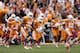 KNOXVILLE, TN - OCTOBER 19: Tennessee Volunteers players celebrate after the game against the South Carolina Gamecocks at Neyland Stadium on October 19, 2013 in Knoxville, Tennessee. Tennessee won 23-21. (Photo by Joe Robbins/Getty Images)