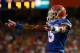 GAINESVILLE, FL - OCTOBER 05: Loucheiz Purifoy #15 of the Florida Gators asks the crowd for noise during the game against the Arkansas Razorbacks at Ben Hill Griffin Stadium on October 5, 2013 in Gainesville, Florida. (Photo by Sam Greenwood/Getty Images)