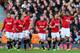 LONDON, ENGLAND - NOVEMBER 02: Luis Antonio Valencia of Manchester United (R) celebrates scoring the first goal during the Barclays Premier League match between Fulham and Manchester United at Craven Cottage on November 2, 2013 in London, England. (Photo by Clive Rose/Getty Images)