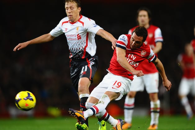 GIF: Santi Cazorla Fires Arsenal in Front Against Liverpool