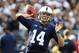 Nov 2, 2013; University Park, PA, USA; Penn State Nittany Lions quarterback Christian Hackenberg (14) prior to the game against the Illinois Fighting Illini at Beaver Stadium. Mandatory Credit: Matthew O'Haren-USA TODAY Sports