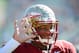 Oct 26, 2013; Tallahassee, FL, USA; Florida State Seminoles quarterback Jameis Winston (5) warms up before the start of the game against the North Carolina State Wolfpack at Doak Campbell Stadium. Mandatory Credit: Melina Vastola-USA TODAY Sports