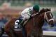 ARCADIA, CA - NOVEMBER 02: Jockey Gary Stevens rides atop Mucho Macho Man enroute to winning the Classic during the 2013 Breeders' Cup World Championships at Santa Anita Park on November 2, 2013 in Arcadia, California. (Photo by Jeff Gross/Getty Images)