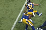 Rams Rookie Gives Teammate Accidental Piggyback Ride