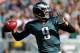 PHILADELPHIA, PA - OCTOBER 20: Quarterback Nick Foles #9 of the Philadelphia Eagles looks to pass against the Dallas Cowboys in the second half during a game at Lincoln Financial Field on October 20, 2013 in Philadelphia, Pennsylvania. (Photo by Rich Schultz /Getty Images)