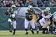 EAST RUTHERFORD, NJ - NOVEMBER 3: Quarterback Geno Smith #7 of the New York Jets carries the ball in the 2nd half of the Jets 26-20 win over the New Orleans Saints at MetLife Stadium on November 3, 2013 in East Rutherford, New Jersey. (Photo by Ron Antonelli/Getty Images)