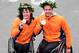 NEW YORK, NY - NOVEMBER 03: Tatyana McFadden of the United States and Marcel Hug of Switzerland celebrate the win of the Wheelchair division during the 2013 ING New York City Marathon on November 3, 2013 in New York City. (Photo by Elsa/Getty Images)