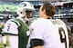 EAST RUTHERFORD, NJ - NOVEMBER 03: Geno Smith #7 of the New York Jets and Drew Brees #9 of the New Orleans Saints meet after he game at MetLife Stadium on November 3, 2013 in East Rutherford, New Jersey. (Photo by Al Bello/Getty Images)