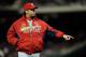 WASHINGTON, DC - APRIL 22: Manager Mike Matheny #22 of the St. Louis Cardinals walks off the field after making a pitching change in the seventh inning during a game against the Washington Nationals at Nationals Park on April 22, 2013 in Washington, DC. (Photo by Patrick McDermott/Getty Images)