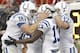 HOUSTON, TX- NOVEMBER 03: Andrew Luck #12 of the Indianapolis Colts celebrates T.Y. Hilton #13 of the Indianapolis Colts touchdown against the Houston Texans on November 03, 2013 at Reliant Stadium in Houston, Texas. Colts won 27 to 24. (Photo by Thomas B. Shea/Getty Images)