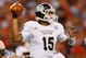 AUBURN, AL - SEPTEMBER 14: Dak Prescott #15 of the Mississippi State Bulldogs looks to pass against the Auburn Tigers at Jordan-Hare Stadium on September 14, 2013 in Auburn, Alabama. (Photo by Kevin C. Cox/Getty Images)
