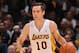 LOS ANGELES, CA - NOVEMBER 3: Steve Nash #10 of the Los Angeles Lakers brings the ball up court during a game against the Atlanta Hawks on November 3, 2013 at STAPLES Center in Los Angeles, California. NOTE TO USER: User expressly acknowledges and agrees that, by downloading and/or using this Photograph, user is consenting to the terms and conditions of the Getty Images License Agreement. Mandatory Copyright Notice: Copyright 2013 NBAE (Photo by Andrew D. Bernstein/NBAE via Getty Images)