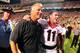 KNOXVILLE, TN - OCTOBER 5: Head Coach Mark Richt and Aaron Murray #11 of the Georgia Bulldogs celebrate after the game against the Tennessee Volunteers at Neyland Stadium on October 5, 2013 in Knoxville, Tennessee. (Photo by Scott Cunningham/Getty Images)