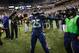 SEATTLE, WA - SEPTEMBER 15: Cornerback Richard Sherman #25 of the Seattle Seahawks celebrates after making an interception in the second half against the San Francisco 49ers at CenturyLink Field on September 15, 2013 in Seattle, Washington. The Seahawks defeated the 49ers 29-3. (Photo by Otto Greule Jr/Getty Images)
