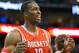 Nov 2, 2013; Salt Lake City, UT, USA; Houston Rockets center Dwight Howard (12) reacts during the second half against the Utah Jazz at EnergySolutions Arena. Houston won 104-93. Mandatory Credit: Russ Isabella-USA TODAY Sports