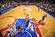 PHILADELPHIA, PA - NOVEMBER 2: Derrick Rose #1 of the Chicago Bulls shoots against Spencer Hawes #00 of the Philadelphia 76ers at the Wells Fargo Center on November 2, 2013 in Philadelphia, Pennsylvania. NOTE TO USER: User expressly acknowledges and agrees that, by downloading and/or using this photograph, user is consenting to the terms and conditions of the Getty Images License Agreement. Mandatory Copyright Notice: Copyright 2013 NBAE (Photo by Jesse D. Garrabrant/NBAE via Getty Images)