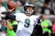OAKLAND, CA - NOVEMBER 03: Nick Foles #9 of the Philadelphia Eagles warms up during pre-game warm ups prior to playing the Oakland Raiders at O.co Coliseum on November 3, 2013 in Oakland, California. (Photo by Thearon W. Henderson/Getty Images)