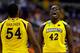WASHINGTON, DC - MARCH 30: Davante Gardner #54 and Chris Otule #42 of the Marquette Golden Eagles react after a play against the Syracuse Orange during the East Regional Round Final of the 2013 NCAA Men's Basketball Tournament at Verizon Center on March 30, 2013 in Washington, DC. (Photo by Win McNamee/Getty Images)