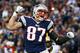 FOXBORO, MA - NOVEMBER 03: Rob Gronkowski #87 of the New England Patriots reacts after a teammate missed a touchdown pass against the Pittsburgh Steelers in the first quarter at Gillette Stadium on November 3, 2013 in Foxboro, Massachusetts. (Photo by Jared Wickerham/Getty Images)