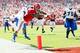 TUSCALOOSA, AL - OCTOBER 05: Kenyan Drake #17 of the Alabama Crimson Tide dives for a touchdown against Demarius Matthews #5 of the Georgia State Panthers at Bryant-Denny Stadium on October 5, 2013 in Tuscaloosa, Alabama. (Photo by Kevin C. Cox/Getty Images)