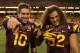 TEMPE, AZ - OCTOBER 19: Quarterback Taylor Kelly #10 and linebacker Carl Bradford #52 of the Arizona State Sun Devils pose together following the college football game against the Washington Huskies at Sun Devil Stadium on October 19, 2013 in Tempe, Arizona. The Sun Devils defeated the Huskies 53-24. (Photo by Christian Petersen/Getty Images)