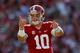 TUSCALOOSA, AL - OCTOBER 26: AJ McCarron #10 of the Alabama Crimson Tide points out the Tennessee Volunteers defense at Bryant-Denny Stadium on October 26, 2013 in Tuscaloosa, Alabama. (Photo by Kevin C. Cox/Getty Images)