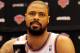 Sep 30, 2013; Tarrytown, NY, USA; New York Knicks center Tyson Chandler answers questions during media day at MSG Training Center. Mandatory Credit: Joe Camporeale-USA TODAY Sports