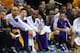 DALLAS, TX - NOVEMBER 05: Kobe Bryant #24 of the Los Angeles Lakers sits behind the bench during play against the Dallas Mavericks at American Airlines Center on November 5, 2013 in Dallas, Texas. NOTE TO USER: User expressly acknowledges and agrees that, by downloading and or using this photograph, User is consenting to the terms and conditions of the Getty Images License Agreement. (Photo by Ronald Martinez/Getty Images)