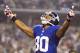 ARLINGTON, TX - SEPTEMBER 8: Victor Cruz #80 of the New York Giants celebrates after scoring a touchdown against the Dallas Cowboys at AT&T Stadium on September 8, 2013 in Arlington, Texas. The Cowboys defeated the Giants 31-36. (Photo by Wesley Hitt/Getty Images)