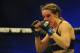 Nov 6, 2013; Fort Campbell, KY, USA; Liz Carmouche (red gloves) fights Alexis Davis (blue gloves) in the women's bantamweight bout during UFC Fight for the Troops at Fort Campbell. Mandatory Credit: Joshua Lindsey-USA TODAY Sports