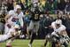 Nov 17, 2012; Eugene, OR, USA; Oregon Ducks running back De'Anthony Thomas (6) runs the ball against the Stanford Cardinal at Autzen Stadium. Mandatory Credit: Scott Olmos-USA TODAY Sports