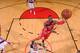 PORTLAND, OR - NOVEMBER 5: Dwight Howard #12 of the Houston Rockets puts up the easy bucket against the Portland Trail Blazers on November 5, 2013 at the Moda Center Arena in Portland, Oregon. NOTE TO USER: User expressly acknowledges and agrees that, by downloading and or using this photograph, user is consenting to the terms and conditions of the Getty Images License Agreement. Mandatory Copyright Notice: Copyright 2013 NBAE (Photo by Sam Forencich/NBAE via Getty Images)