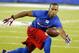 Oct 21, 2013; East Rutherford, NJ, USA; New York Giants wide receiver Victor Cruz (80) prior to the game against the Minnesota Vikings at MetLife Stadium. Mandatory Credit: Jim O'Connor-USA TODAY Sports