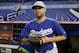 Aug 19, 2013; Miami, FL, USA; Los Angeles Dodgers starting pitcher Ricky Nolasco (47) takes the field during batting practice before a game against the Miami Marlins at Marlins Park. Mandatory Credit: Steve Mitchell-USA TODAY Sports