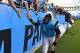 Nov 3, 2013; Charlotte, NC, USA; Carolina Panthers quarterback Cam Newton (1) with the fans after the game. The Panthers defeated the Falcons 34-10 at Bank of America Stadium. Mandatory Credit: Bob Donnan-USA TODAY Sports