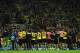LONDON, ENGLAND - OCTOBER 22: Borussia Dortmund players celebrate victory at the final whistle with his team mates during the UEFA Champions League Group F match between Arsenal and Borussia Dortmund at Emirates Stadium on October 22, 2013 in London, England. (Photo by Shaun Botterill/Getty Images)