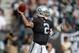 Nov 3, 2013; Oakland, CA, USA; Oakland Raiders quarterback Terrelle Pryor (2) throws a pass against the Philadelphia Eagles at O.co Coliseum. Mandatory Credit: Kirby Lee-USA TODAY Sports