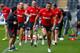 HULL, ENGLAND - NOVEMBER 08: Sam Burgess of England runs during the England Rugby League World Cup training session at the KC Stadium on November 8, 2013 in Hull, England. (Photo by Paul Thomas/Getty Images)