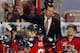 SUNRISE, FL - NOVEMBER 5: Head Coach of the Florida Panthers Kevin Dineen directs his team from the bench during a break in the action against the Edmonton Oilers at the BB