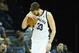 MEMPHIS, TN - NOVEMBER 06: Marc Gasol #33 of the Memphis Grizzlies reacts after being charged with an offensive foul during the NBA game against the New Orleans Pelicans at FedExForum on November 6, 2013 in Memphis, Tennessee. NOTE TO USER: User expressly acknowledges and agrees that, by downloading and or using this Photograph, user is consenting to the terms and condition of the Getty Images License Agreement. (Photo by Andy Lyons/Getty Images)