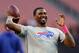 Oct 3, 2013; Cleveland, OH, USA; Buffalo Bills quarterback EJ Manuel (3) warms up before a game against the Cleveland Browns at FirstEnergy Stadium. Mandatory Credit: Ron Schwane-USA TODAY Sports