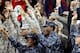 CHARLESTON, SC - NOVEMBER 09: Members of the Military Armed Forces cheer as the Notre Dame Fighting Irish play against the Ohio State Buckeyes during the Walmart Carrier Classic on the deck of the USS Yorktown on November 9, 2012 in Charleston, South Carolina. (Photo by Streeter Lecka/Getty Images)