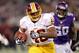 Nov 7, 2013; Minneapolis, MN, USA; Washington Redskins running back Alfred Morris (46) during the first quarter against the Minnesota Vikings at Mall of America Field at H.H.H. Metrodome. The Vikings defeated the Redskins 34-27. Mandatory Credit: Brace Hemmelgarn-USA TODAY Sports