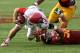 JR Tavai has filled in for Morgan Breslin in a big way, amassing 15 tackles and two sacks in two games.