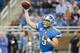 DETROIT, MI - OCTOBER 20: Quarterback Matthew Stafford #9 of the Detroit Lions passes during the first half against the Cincinnati Bengals at Ford Field on October 20, 2013 in Detroit, Michigan. (Photo by Jason Miller/Getty Images)