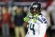 Jan 13, 2013; Atlanta, GA, USA; Seattle Seahawks running back Marshawn Lynch (24) warms up before the NFC divisional playoff game against the Atlanta Falcons at the Georgia Dome. Mandatory Credit: Daniel Shirey-USA TODAY Sports
