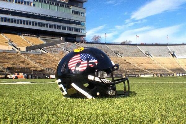 Photo: Here Is Iowa's American Flag-Themed Helmet
