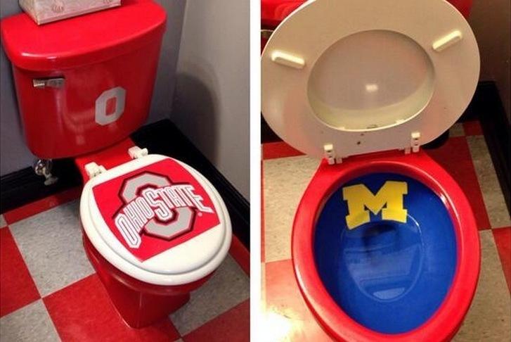 Ohio State Fan Disrespects Michigan with Custom Toilet Design