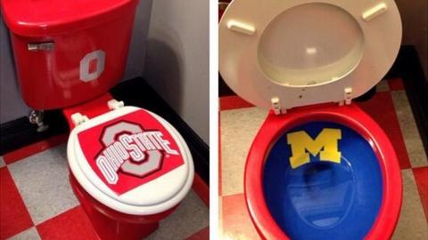Ohio State Fan Disrespects Michigan with Custom Toilet Design